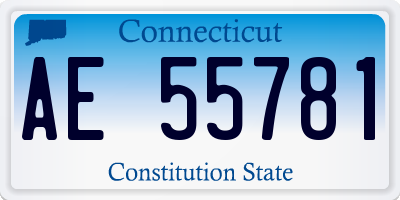 CT license plate AE55781