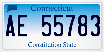 CT license plate AE55783