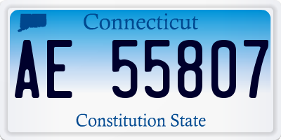 CT license plate AE55807