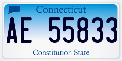 CT license plate AE55833