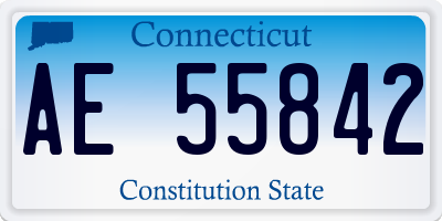 CT license plate AE55842