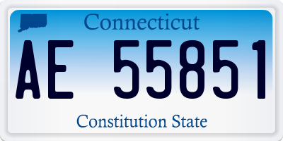 CT license plate AE55851