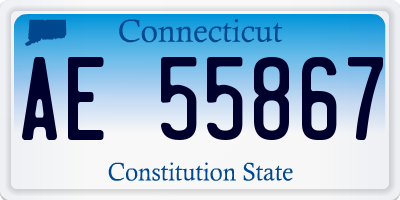 CT license plate AE55867
