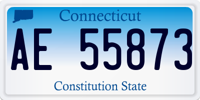 CT license plate AE55873