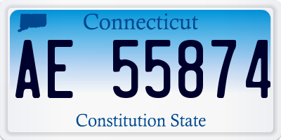 CT license plate AE55874