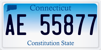 CT license plate AE55877