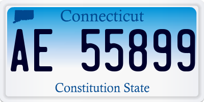 CT license plate AE55899