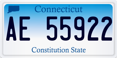 CT license plate AE55922