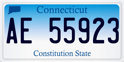 CT license plate AE55923