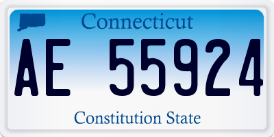 CT license plate AE55924