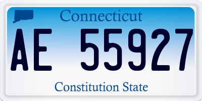 CT license plate AE55927