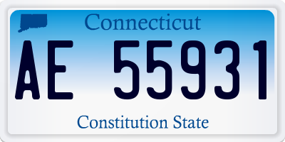 CT license plate AE55931