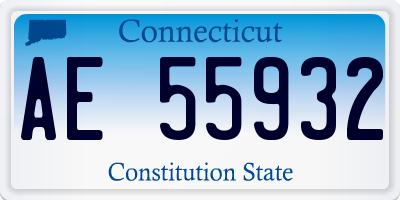 CT license plate AE55932