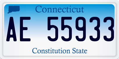 CT license plate AE55933