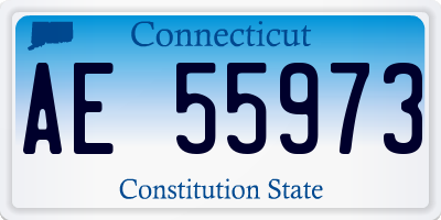 CT license plate AE55973