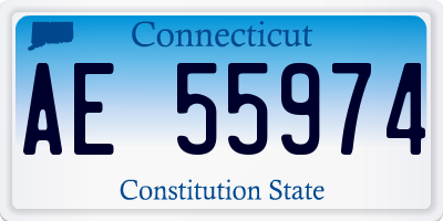 CT license plate AE55974