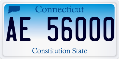 CT license plate AE56000