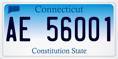 CT license plate AE56001