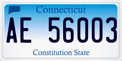 CT license plate AE56003
