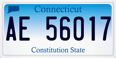 CT license plate AE56017