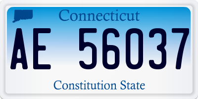 CT license plate AE56037