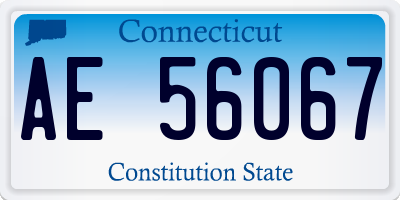 CT license plate AE56067