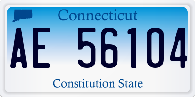CT license plate AE56104