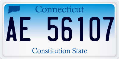 CT license plate AE56107