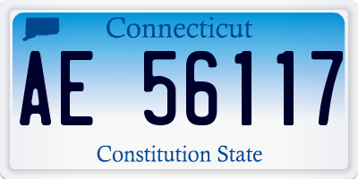 CT license plate AE56117