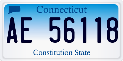CT license plate AE56118