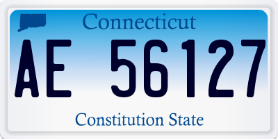 CT license plate AE56127