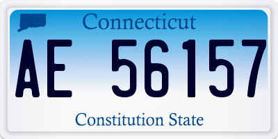 CT license plate AE56157