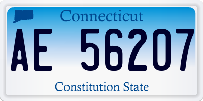 CT license plate AE56207
