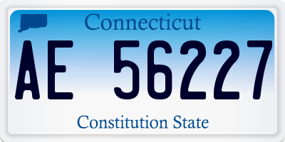 CT license plate AE56227