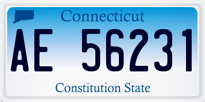 CT license plate AE56231