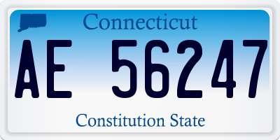 CT license plate AE56247