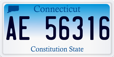 CT license plate AE56316