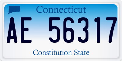 CT license plate AE56317