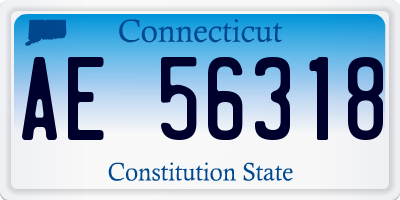 CT license plate AE56318