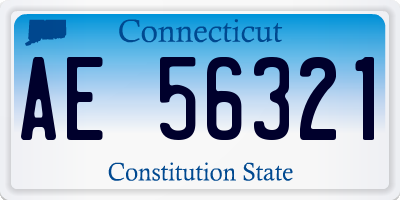 CT license plate AE56321