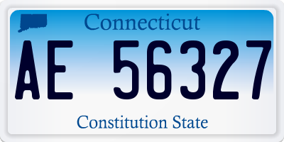 CT license plate AE56327