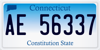 CT license plate AE56337