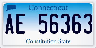 CT license plate AE56363