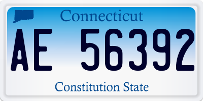 CT license plate AE56392