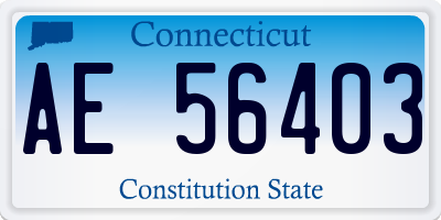 CT license plate AE56403