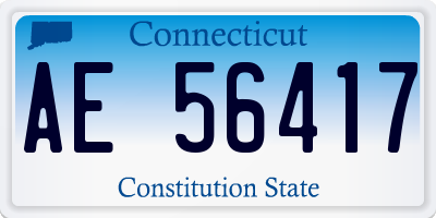 CT license plate AE56417