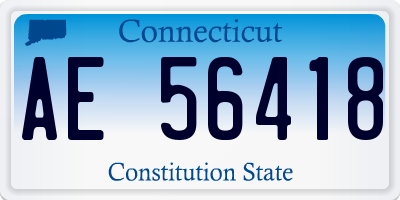 CT license plate AE56418