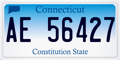 CT license plate AE56427