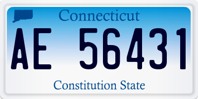 CT license plate AE56431