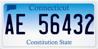 CT license plate AE56432